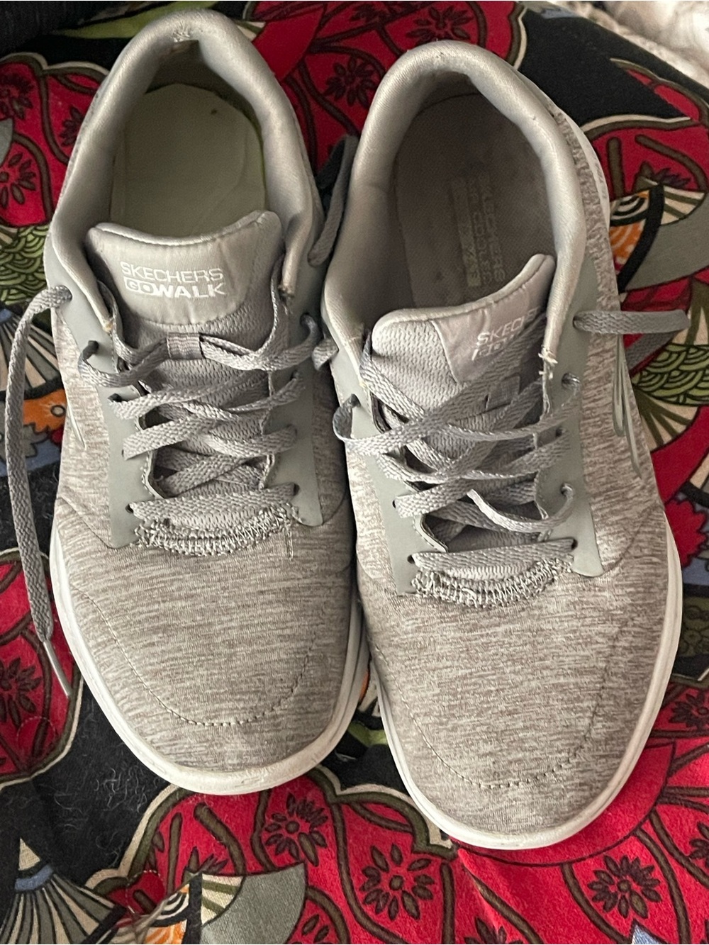 Skechers GOwalk Light Gray Knit Sneakers